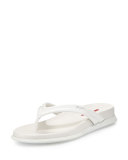Patent Leather Thong Sandal, Bianco