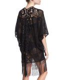 Gina Embroidered Crochet Caftan Coverup