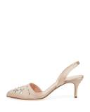Aerin Crystal 55mm Slingback Pump, Beige