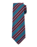 Woven Textured-Stripe Silk Tie