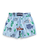 Jim Embroidered Moonfish Swim Trunks, Blue, Boys' 2-8