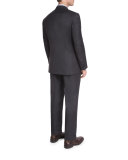 Houndstooth Two-Piece Wool Suit, Gray