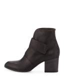 Oju Leather Ankle Boot, Black