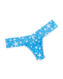 Snowflake Signature Lace Original-Rise Thong, Blue/White