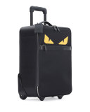 Monster Eyes Canvas & Leather Trolley Suitcase, Black