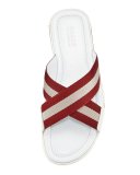 Bonks Slide Sandal with Trainspotting Strap, White