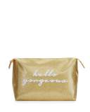 Betty Large Cosmetics Bag, Gold Glitter