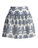 Embroidered Mini Skirt, White/Blue