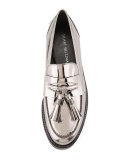 Manila Leather Tassel Loafer, Iron
