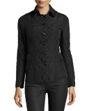 Check-Lined Quilted Jacket