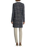 Pintucked Piqué Ankle Pants, Beige