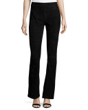 Laci Stretch-Suede Pants, Black