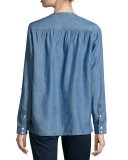 Mayleen Denim Pullover Shirt, Indigo