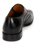 Perforated Patent Leather Dress Shoe, Black