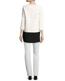 Ruthie Sleeveless High-Low Hem Silk Blouse