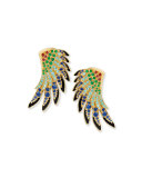 18k Gold Multi-Stone Wing Earrings