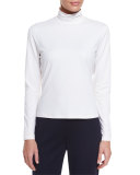 Fine Jersey Long-Sleeve Turtleneck, Bright White