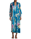 Serene Satin Nightgown, Seaport Blue