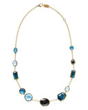 18K Rock Candy Mixed-Set Necklace in Steel Blue, 18"