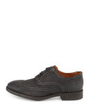 Bleecker Leather Wing-Tip Shoe, Gray