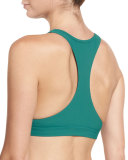 Twisted High-Neck Swim Top, Lagoon