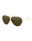 Oversized Aviator Sunglasses, Tortoise