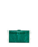 Lara Backlit Acrylic Clutch Bag, Green