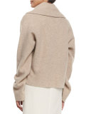 Fontaine Crossover Sweater, Light Taupe Melange