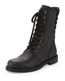 Becca Sport Leather Wedge Boot, Black