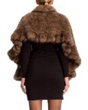 Ruffled-Trim Sable Stole, Tortora