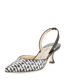 Carolyne Raffia Low-Heel Halter Pump