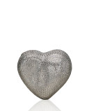 Heart Crystal Clutch Bag, Silver 