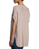Horizontal-Ribbed Sequin Cashmere Top