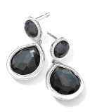 Stella 2-Stone Drop Earrings in Hematite & Diamonds