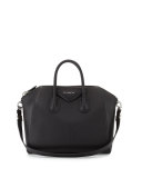 Antigona Medium Sugar Satchel Bag, Black