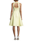 sleeveless open bow-back dress, lemon souffle