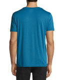 Pima Jersey V-Neck T-Shirt, Officer Blue
