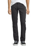 Luxe Performance: Straight-Leg Sateen Jeans, Gray