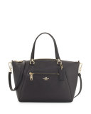 Prairie Leather Satchel Bag, Black
