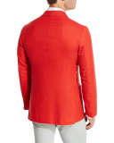 Cashmere Three-Button Blazer, Coral