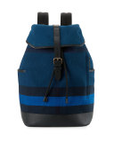 Drifton House Men's Check Canvas Backpack, Blue