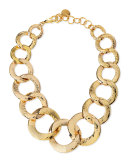 Hammered Gold-Plated Chain Link Necklace