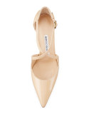 Umice Patent Crisscross Pump, Nude