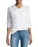 Robyn Button-Front Denim Jacket, True White