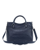 Classic Velo Lambskin Tote Bag, Blue