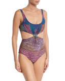 Radial Knot-Front One-Piece Swimsuit