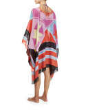 Monreale Print Belted Caftan Coverup