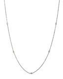 White/Black Diamond-Station 18k Chain Necklace, 36"L