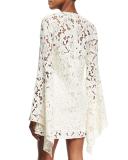 Farrow Bell-Sleeve Lace Cocktail Dress, Beige