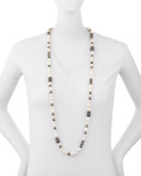 Mychelle Pearly Bead & Rhinestone Necklace, 43"